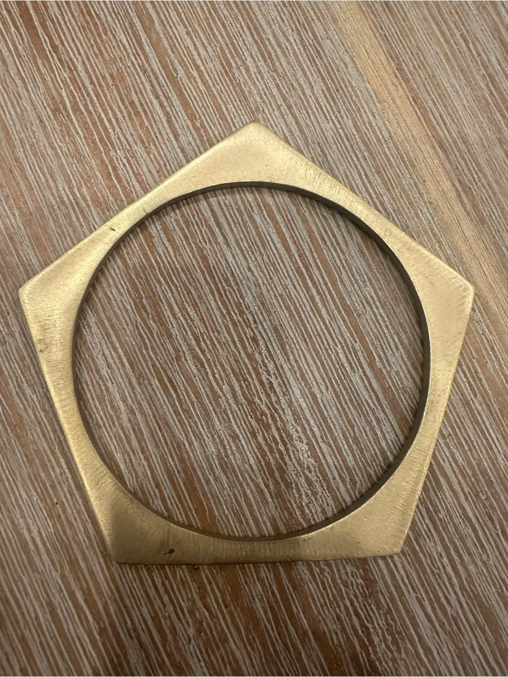 Set of 3 Brass Geometric Bangle Bracelets
